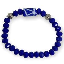 Pulseira Ogum Espada Com Firma Azul Cristal e Silicone
