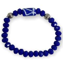 Pulseira Ogum Espada Com Firma Azul Cristal e Silicone