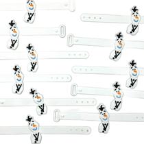 Pulseira Olaf 10un Lembrancinha Tema Festa Borracha Ajustavel