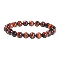 Pulseira Olho de Boi 8mm Pedra Natural Força Interior Unissex