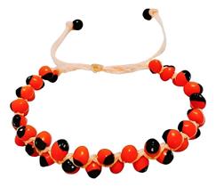 Pulseira Olho De Cabra Dupla Filera Wayruru Semente Macramé Pulseira Olho De Cabra Dupla Filera Wayruru Semente Macramé