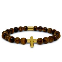 Pulseira Olho de Tigre Gold Cross