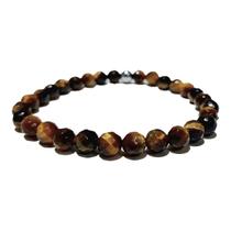 Pulseira Olho de Tigre Natural Facetado 6mm Proteção