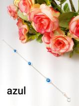 Pulseira Olho Grego Azul Vermelho Branco Prata Legítima 925