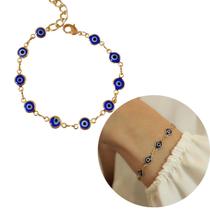 Pulseira olho grego banhada em ouro 18k feminina delicada Pulseira olho grego banhada em ouro 18k feminina delicada