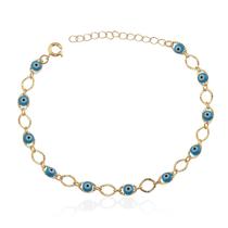 Pulseira Olho Grego Banho Ouro 18K