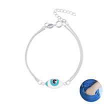 Pulseira Olho Grego Groumet Dupla Em Prata 925 Pulseira Olho Grego Groumet Dupla Em Prata 925