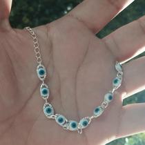 Pulseira Olho Grego Modelos Banhada a Prata 925 Legítima