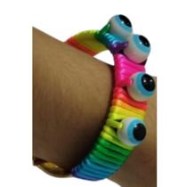 Pulseira Olho Grego Neon - Fitas Coloridas Pulseira Olho Grego Neon - Fitas Coloridas