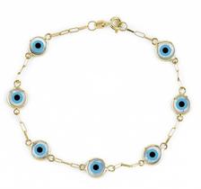 Pulseira Olho Grego Ouro 18 K 18 cm. Pulseira Olho Grego Ouro 18 K 18 cm.