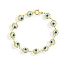 Pulseira Olho Grego Ouro 18 K. Pulseira Olho Grego Ouro 18 K.