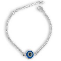 Pulseira Olho Grego Tradicional Banhada a Prata Semijoia