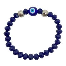 Pulseira Olho Grego ul Cristal 8 Mm E Silicone Pulseira Olho Grego ul Cristal 8 Mm E Silicone