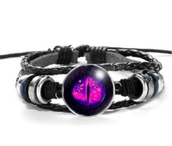 Pulseira Olho Mágico do Dragão Purple Violeta Púrpura Unissex e Ajustável Pulseira Olho Mágico do Dragão Purple Violeta Púrpura Unissex e Ajustável