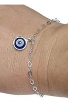 Pulseira Olho Turco Grego Azul Prata 925 Legítima Pulseira Olho Turco Grego Azul Prata 925 Legítima