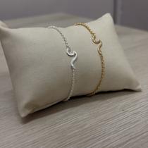 Pulseira onda semijoia banhada prata