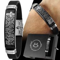Pulseira Oração Pai Nosso Masculino Original Casual Caixa Pulseira Oração Pai Nosso Masculino Original Casual Caixa