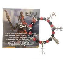 Pulseira orixa exú pt/vm umbanda candomblé - un Pulseira orixa exú pt/vm umbanda candomblé - un