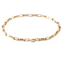 Pulseira Ouro 18k 750 Cadeado Alongado 2,4mm Legítima 21cm Amarelo 21 Cm Pulseira Ouro 18k 750 Cadeado Alongado 2,4mm Legítima 21cm Amarelo 21 Cm