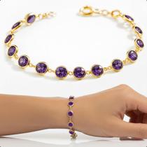 Pulseira Ouro 18k 750 Com Zircônias 5mm - 18cm