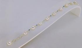 Pulseira Ouro 18k 750 Pérolas Com Zircônias Pulseira Ouro 18k 750 Pérolas Com Zircônias