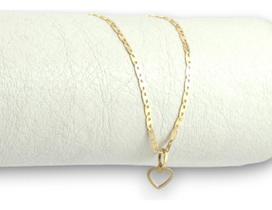 Pulseira Ouro 18k 750 Piastrine 18 Cm Coração Mini Vazado Amarelo 18 Cm Pulseira Ouro 18k 750 Piastrine 18 Cm Coração Mini Vazado Amarelo 18 Cm