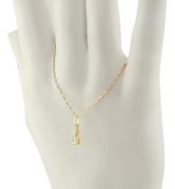 Pulseira Ouro 18k 750 Tijolinho Com Pingente Anjo Da Guarda
