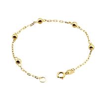 Pulseira Ouro 18k De Bolinha 5mm Feminina