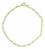 Pulseira Ouro 18k Delicada Unissex Elo Grumet 1x1 21cm