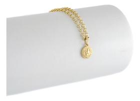 Pulseira Ouro 18k Elos Portugueses 17 Cm Pingente São Bento