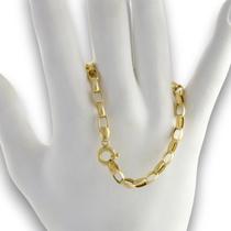 Pulseira Ouro 18k Elos Portugueses Alongados 17cm Fecho Boia Amarelo 4.7 Cm 17 Cm Pulseira Ouro 18k Elos Portugueses Alongados 17cm Fecho Boia Amarelo 4.7 Cm 17 Cm