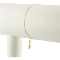 Pulseira Ouro 18k Piastrine 18 Cm E Pingente Anjo Da Guarda