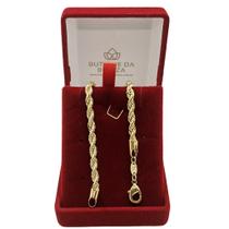 Pulseira Ouro Cordão Torcido 19cm Semijoia Luxo Pulseira Ouro Cordão Torcido 19cm Semijoia Luxo