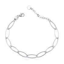 Pulseira Oval Com Extensor De Prata 925