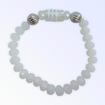 Pulseira Oxalá Firma Branca Cristal e Silicone