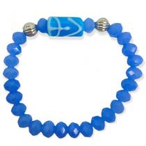 Pulseira Oxossi Firma Azul Cristal e Silicone Pulseira Oxossi Firma Azul Cristal e Silicone