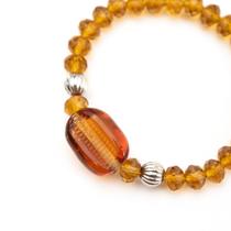 Pulseira Oxum Búzios Amarelo Âmbar Cristal e Silicone Pulseira Oxum Búzios Amarelo Âmbar Cristal e Silicone