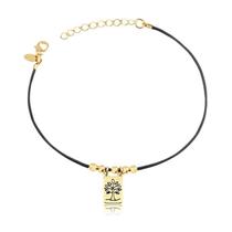 Pulseira Pai Heroi 18cm Com Extensor De 3cm Com Couro Preto