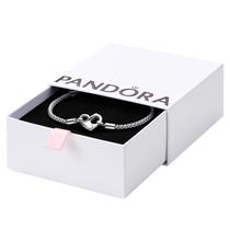 Pulseira Pandora Moments com corrente cravejada em prata esterlina 7,5 cm