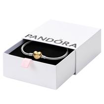 Pulseira Pandora Moments Heart Fecho Bicolor de 21 cm