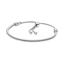 Pulseira PANDORA Moments Snake Chain Slider em prata esterlina Pulseira PANDORA Moments Snake Chain Slider em prata esterlina