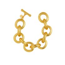 Pulseira PanLuca Chunky Hammered Toggle banhada a ouro 18k 21,6 cm