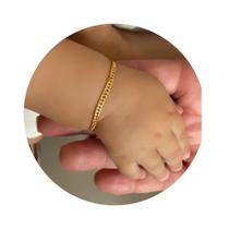 Pulseira Para Bebê Menino Banhada a Ouro 18k