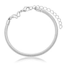 Pulseira Para Berloque Fecho Borboleta Banhado a Prata 925 Pulseira Para Berloque Fecho Borboleta Banhado a Prata 925