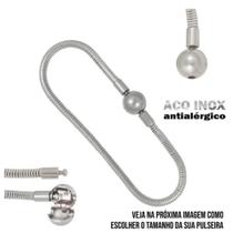 Pulseira para Berloques em AÇO INOX/ CIRÚRGICO - com Fecho Bola - NÃO ESCURECE Pulseira para Berloques em AÇO INOX/ CIRÚRGICO - com Fecho Bola - NÃO ESCURECE