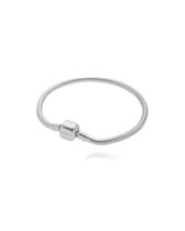 Pulseira Para Berloques Fecho Tambor em Aço Inoxidável TAMANHO:22 cm (pulso 20cm)