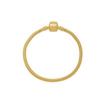 Pulseira Para Berloques Flexível Folheada A Ouro 18k Fecho Liso Pulseira Para Berloques Flexível Folheada A Ouro 18k Fecho Liso