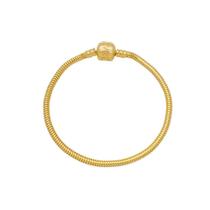 Pulseira Para Berloques Flexível Folheada A Ouro 18K Fecho Love Pulseira Para Berloques Flexível Folheada A Ouro 18K Fecho Love