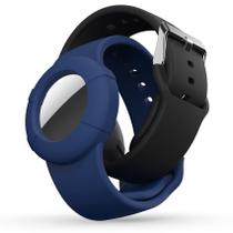 Pulseira para crianças com silicone macio para Apple AirTag, pacote com 2