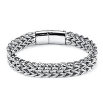 Pulseira para homens, corrente de aço inoxidável trançada de titânio